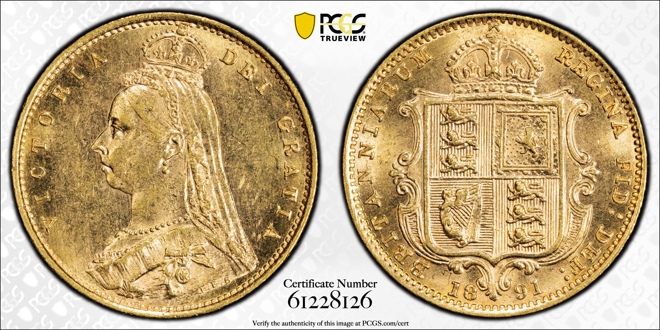 1891 1/2 Sov Low Shield MS thumbnail 3