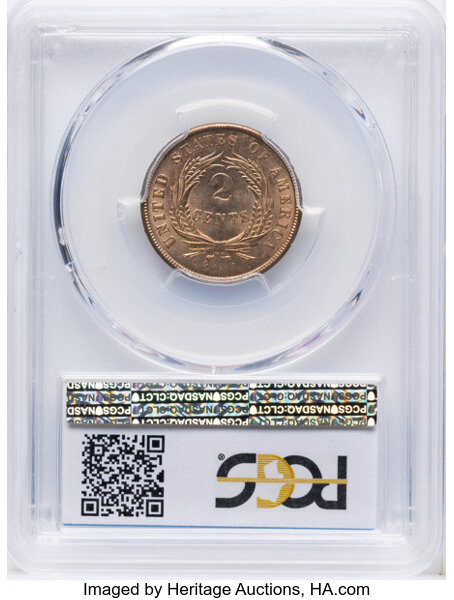 2-Cent Piece 2c 1864-1872 MS RD [Type] MS61 RD thumbnail 22