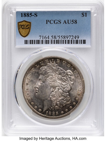 1885-S $1 AU58 thumbnail 2