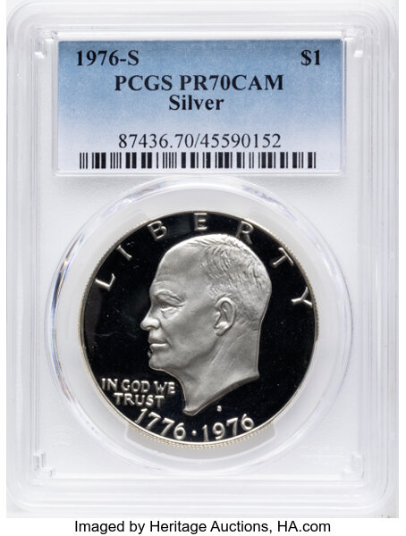 1976-S $1  Silver, Type 1 PR CAM thumbnail 3