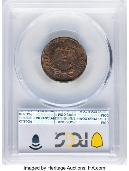 2-Cent Piece 2c 1864-1872 MS BN [Type] MS67 BN CAC thumbnail 4