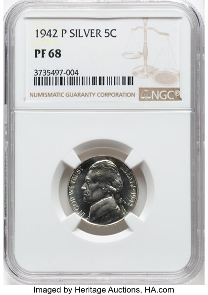1942-P 5c Type 2, Silver PR thumbnail 5