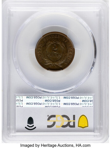 2-Cent Piece 2c 1864-1872 MS BN [Type] MS67 BN CAC thumbnail 8