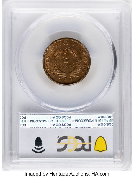 2-Cent Piece 2c 1864-1872 MS RB [Type] MS64 RB thumbnail 4