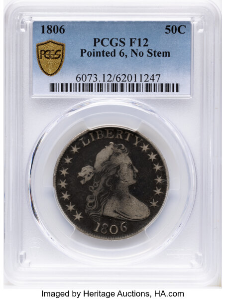 1806 50c Pointed 6, No Stem, O-109 MS thumbnail 18