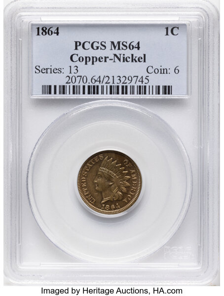 1864 1c Copper Nickel MS thumbnail 4