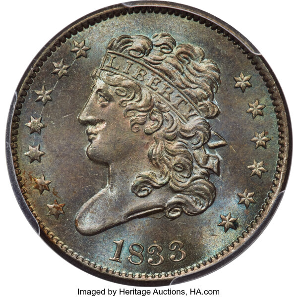 1833 1/2c C-1 MS BN thumbnail 2