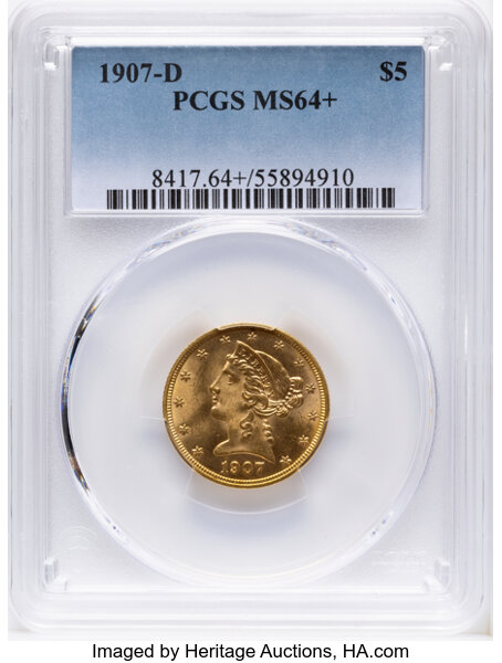 1907-D $5  MS thumbnail 3