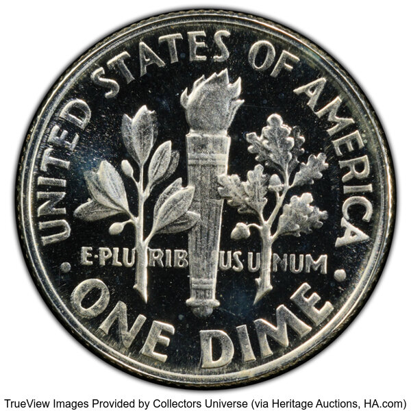 1956 10c Doubled Die Obverse, FS-101 PR DCAM thumbnail 8