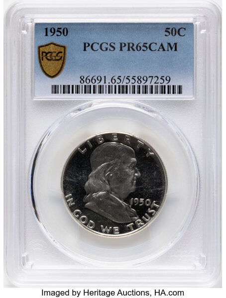 1950 50c PR CAM PR65 CAM thumbnail 2
