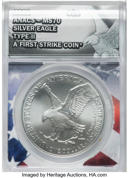 2021-S $1  Silver Eagle, Type 2 PR DCAM thumbnail 2