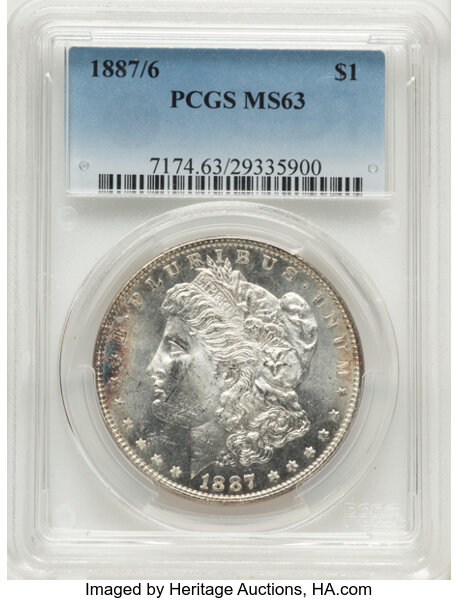 1887/6 $1  Overdate, VAM-2 MS thumbnail 3