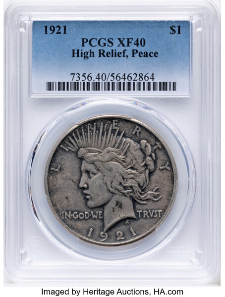 1921 $1  Peace, Satin Proof Reverse Die, VAM-1P MS thumbnail 17