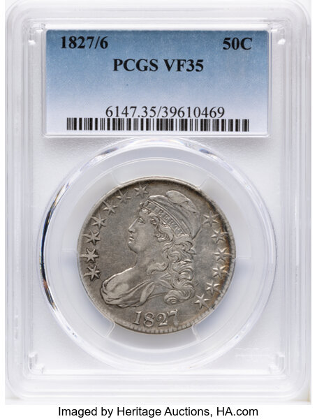 1827/6 50c Overdate, O-102 MS thumbnail 2