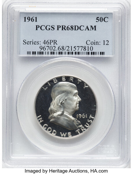 Franklin Half Dollar Set 50c 1950-1963, 14 Coins PR DCAM thumbnail 19