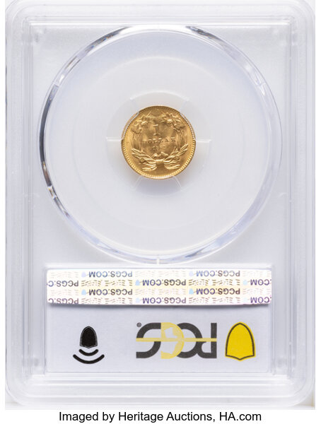 Liberty Gold Dollar G$1 Type 3, 1856-1889 [Type] MS63 thumbnail 2