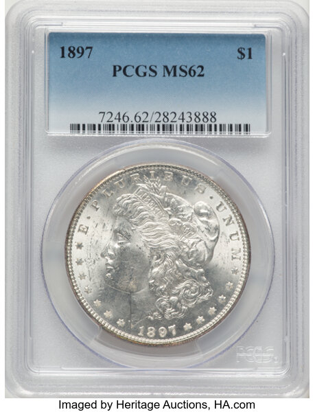 1897 $1  Doubled 1, Pitted Reverse, VAM-3A MS thumbnail 8