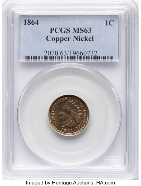 1864 1c Copper Nickel MS thumbnail 5