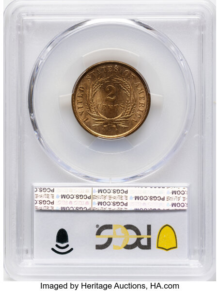 2-Cent Piece 2c 1864-1872 MS RD [Type] MS65 RD thumbnail 4