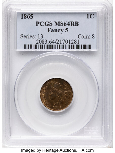 1865 1c Fancy 5 MS RB thumbnail 4