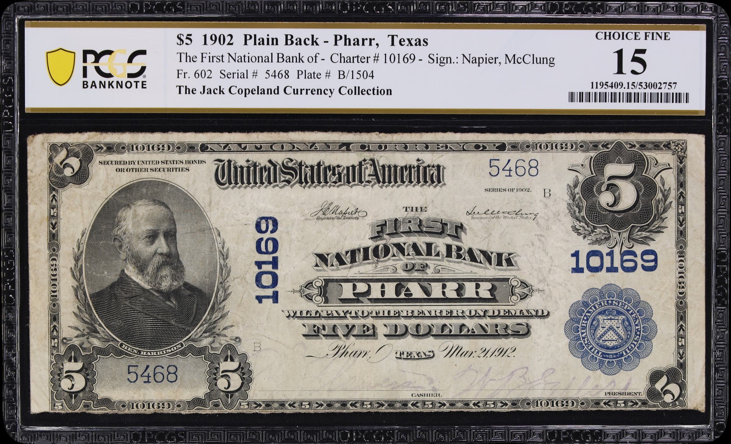 1902 $5  3rd Charter Period, 3rd Issue, Plain Back (Fr. 602) thumbnail 9