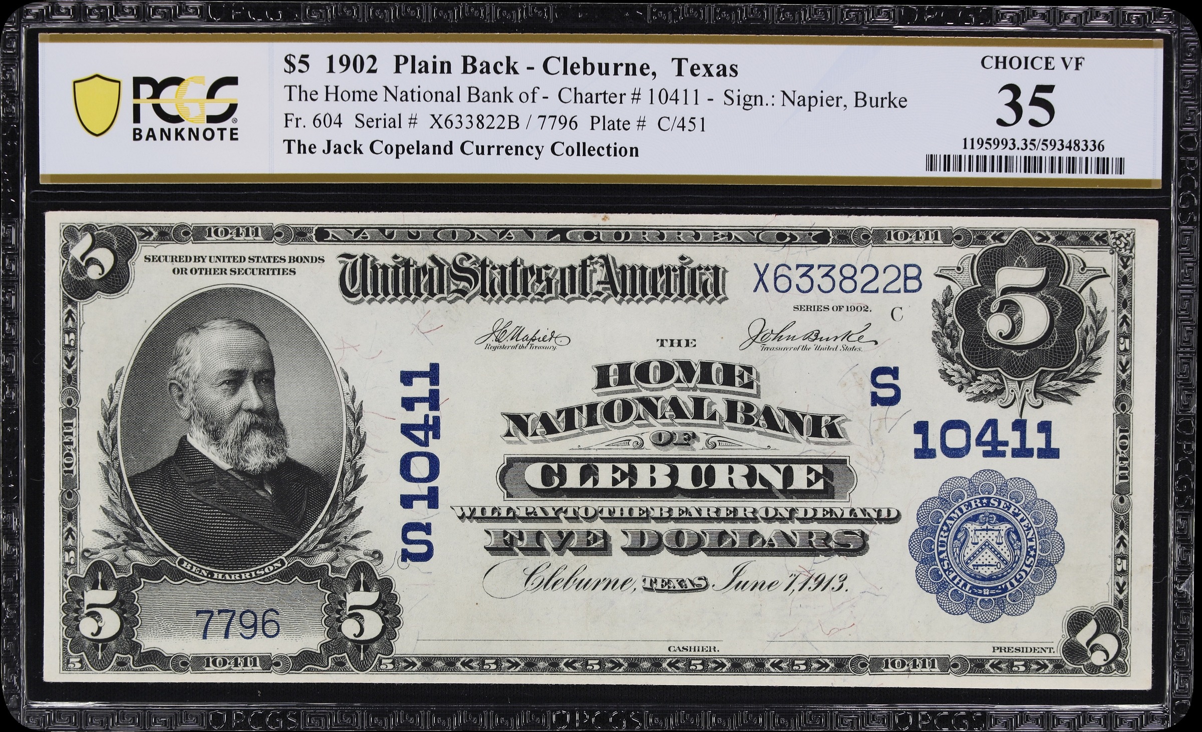 1902 $5  3rd Charter Period, 3rd Issue, Plain Back (Fr. 604) thumbnail 6