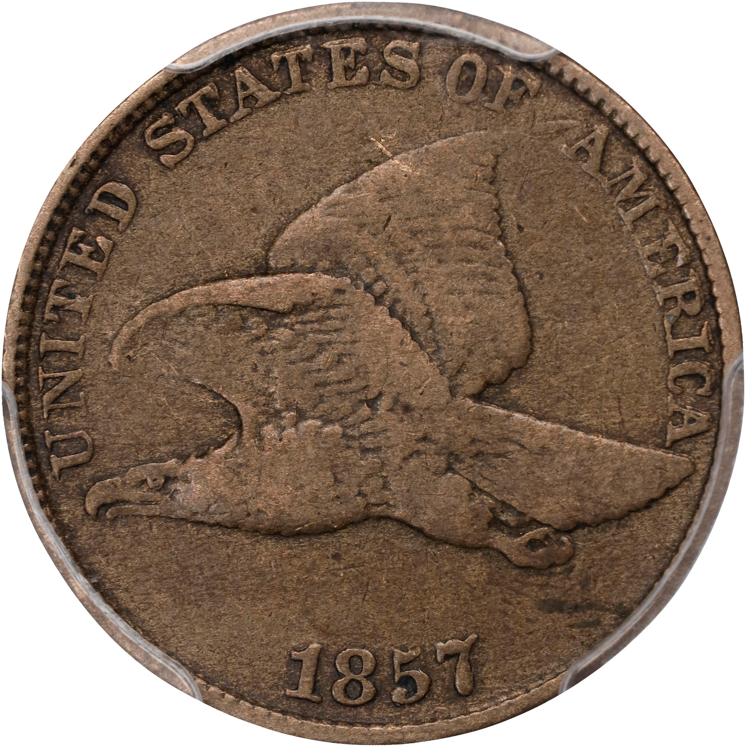 1857 1c Flying Eagle, Obverse of 1856, RPD, FS-401a, S-1 MS PL thumbnail 7