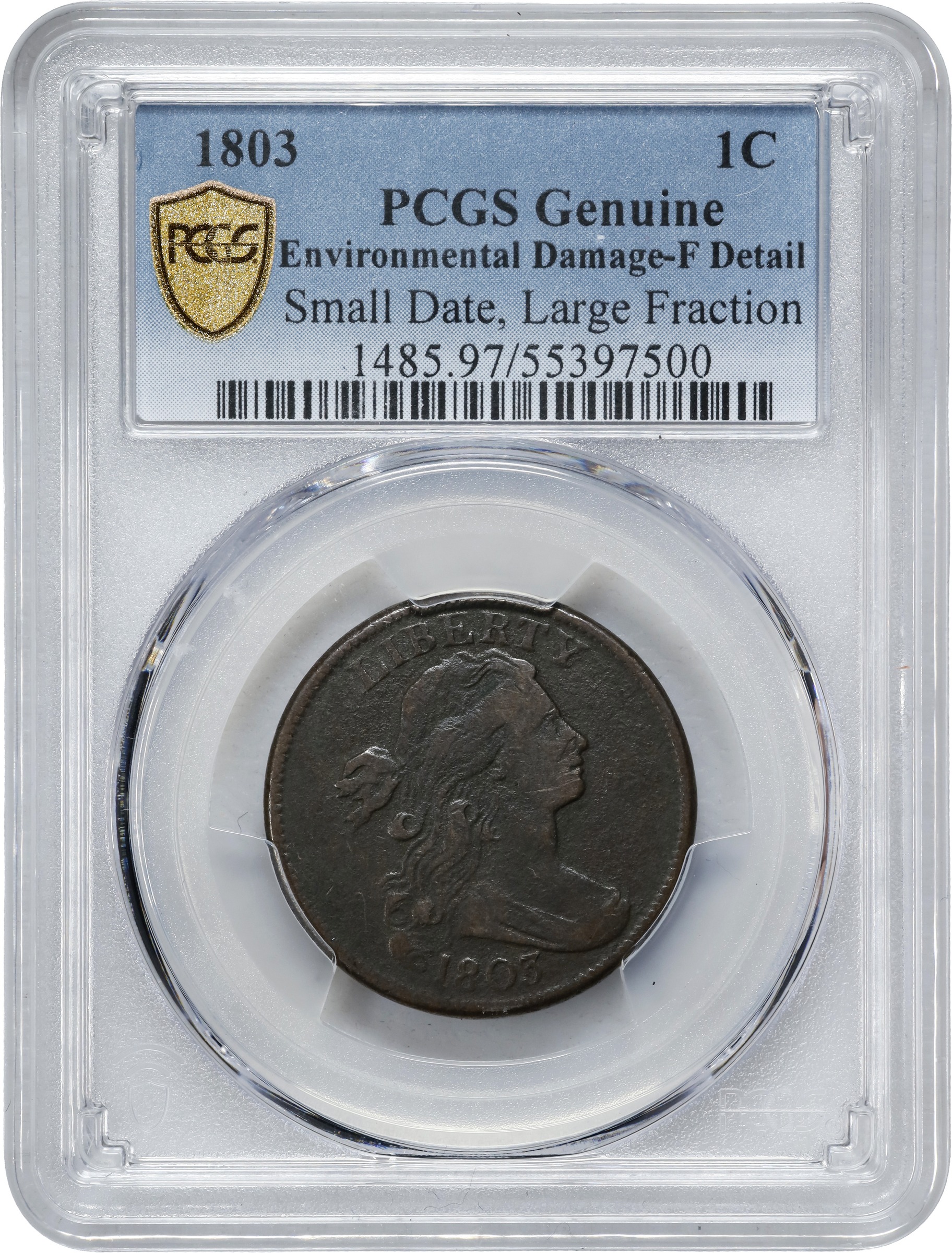 1803 1c Small Date, Large Fraction MS BN MS61 BN thumbnail 25