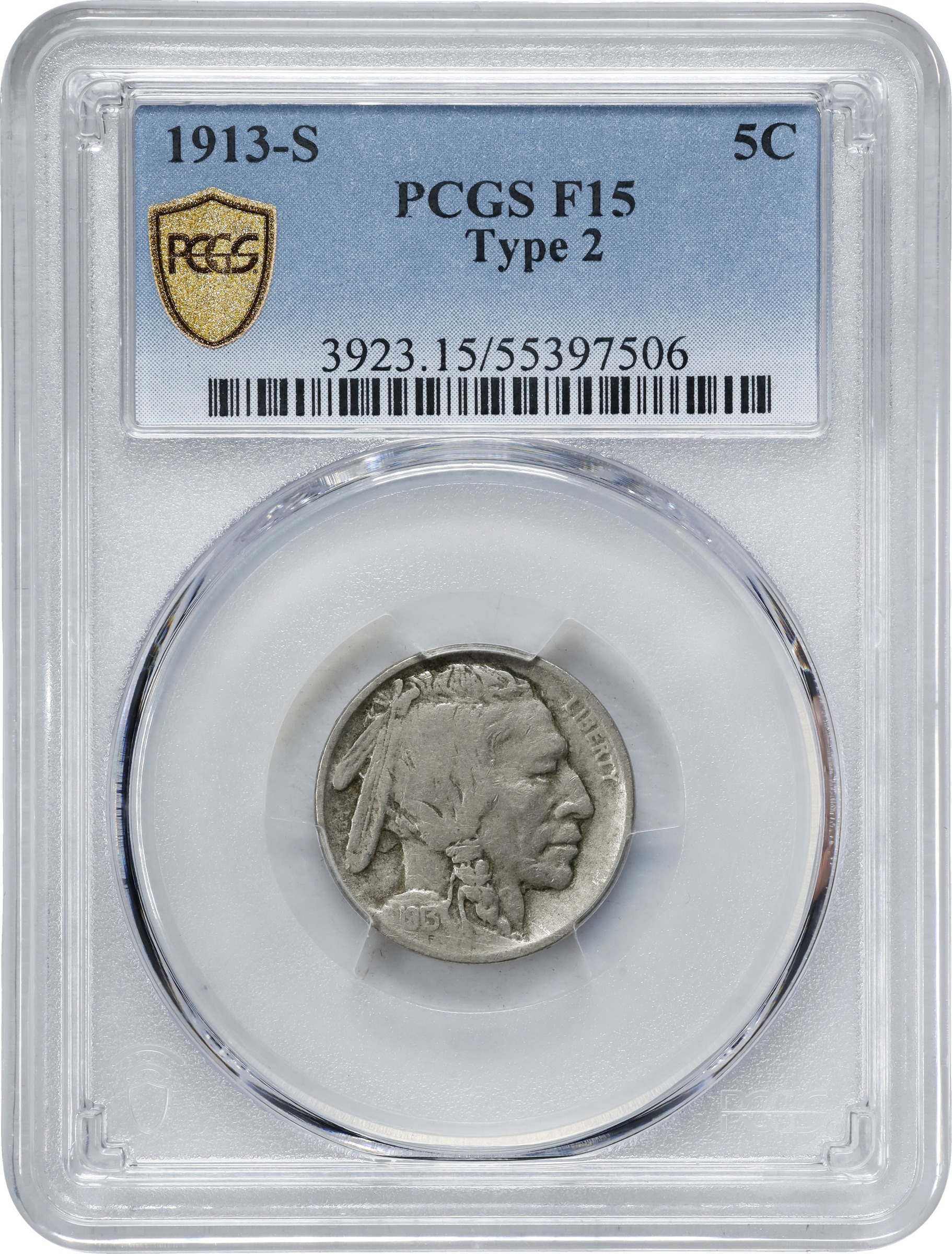 Buffalo Nickel 5c Type 2 Reverse, 1913-1938 [Type] F15 CAC thumbnail 3