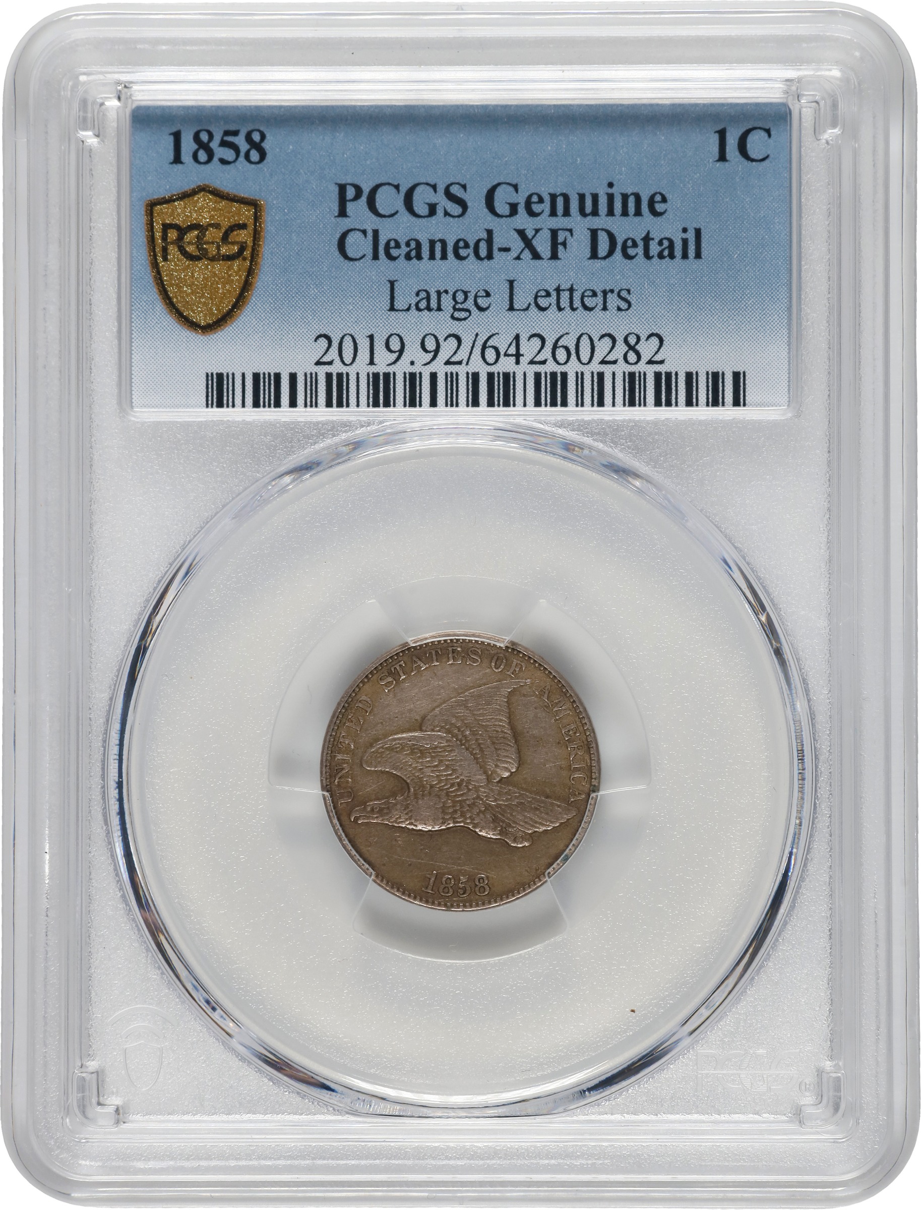 1858 1c Large Letters MS67 CAC thumbnail 18
