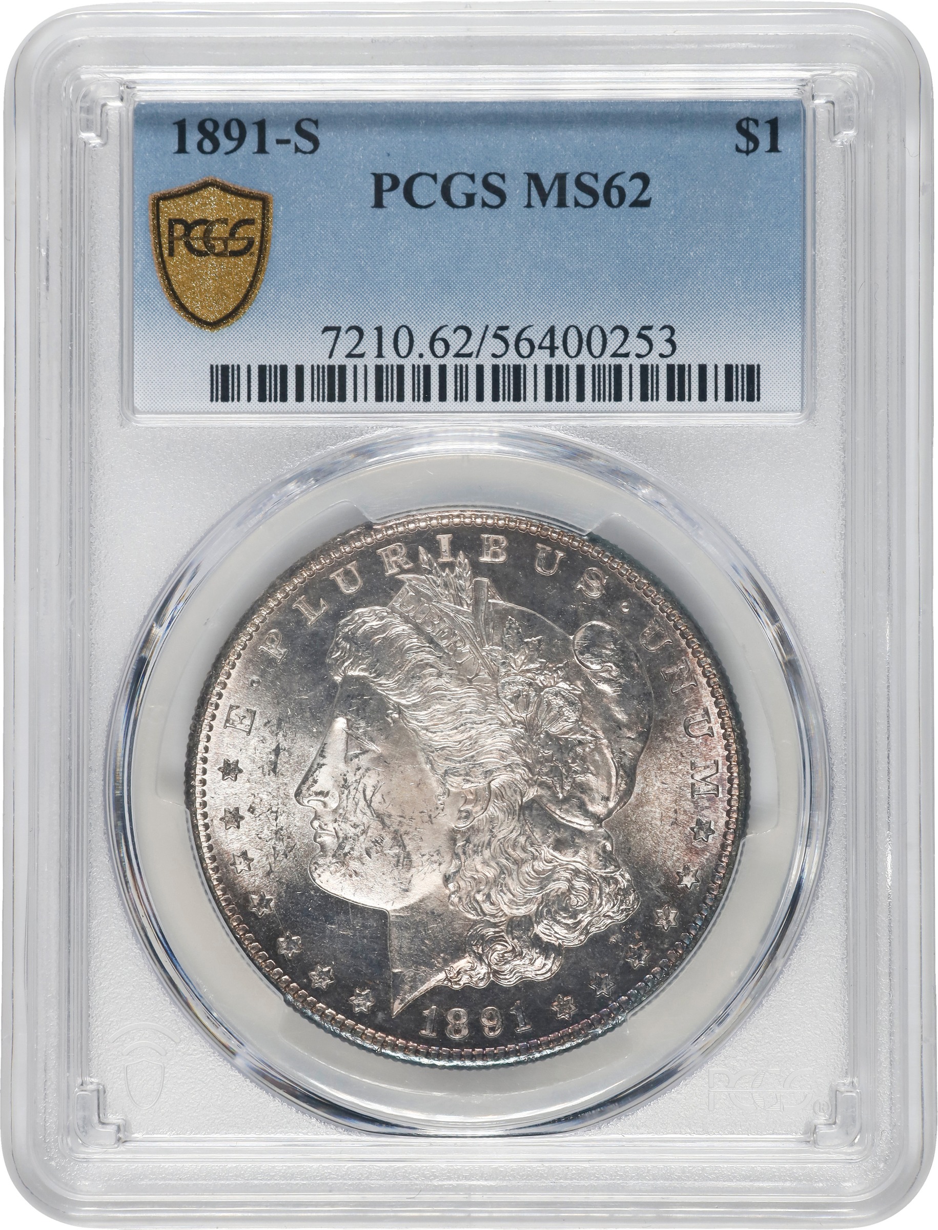1891-S $1 MS62 CAC thumbnail 3