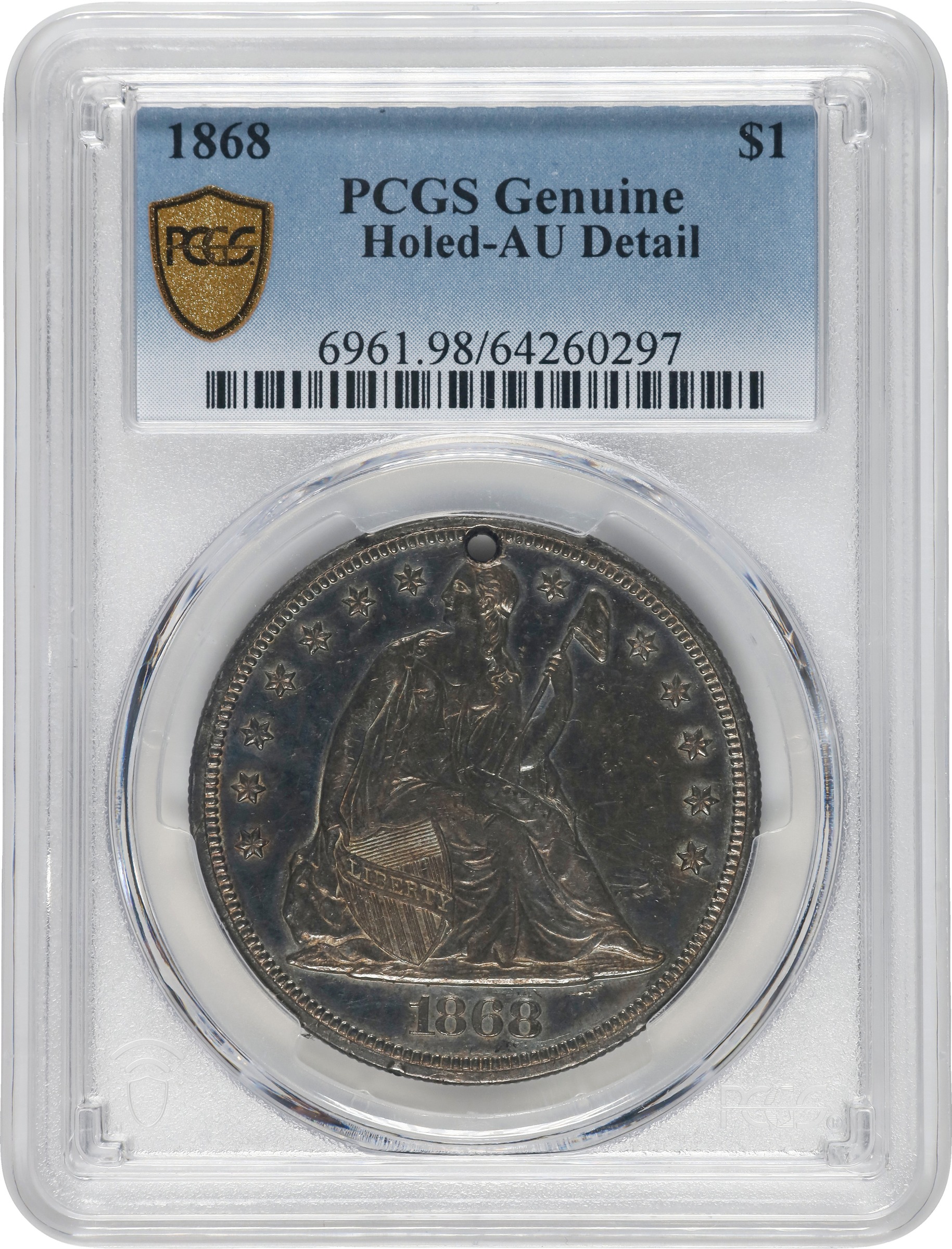1868 $1 MS66 CAC thumbnail 25