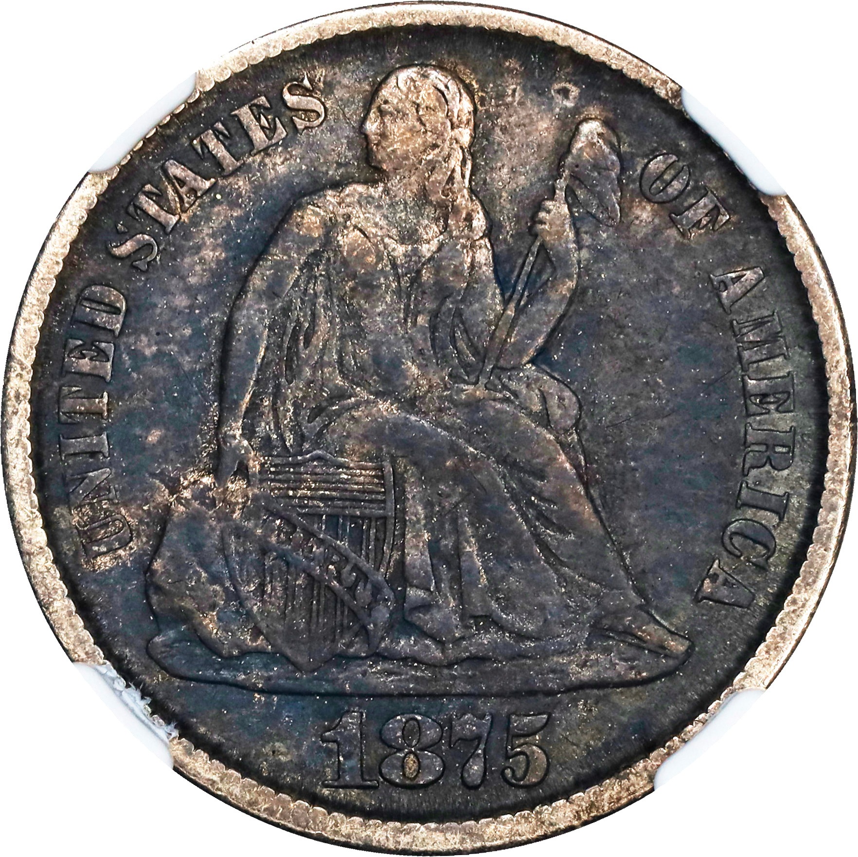 1875-CC 10c Mintmark Above Bow MS thumbnail 5