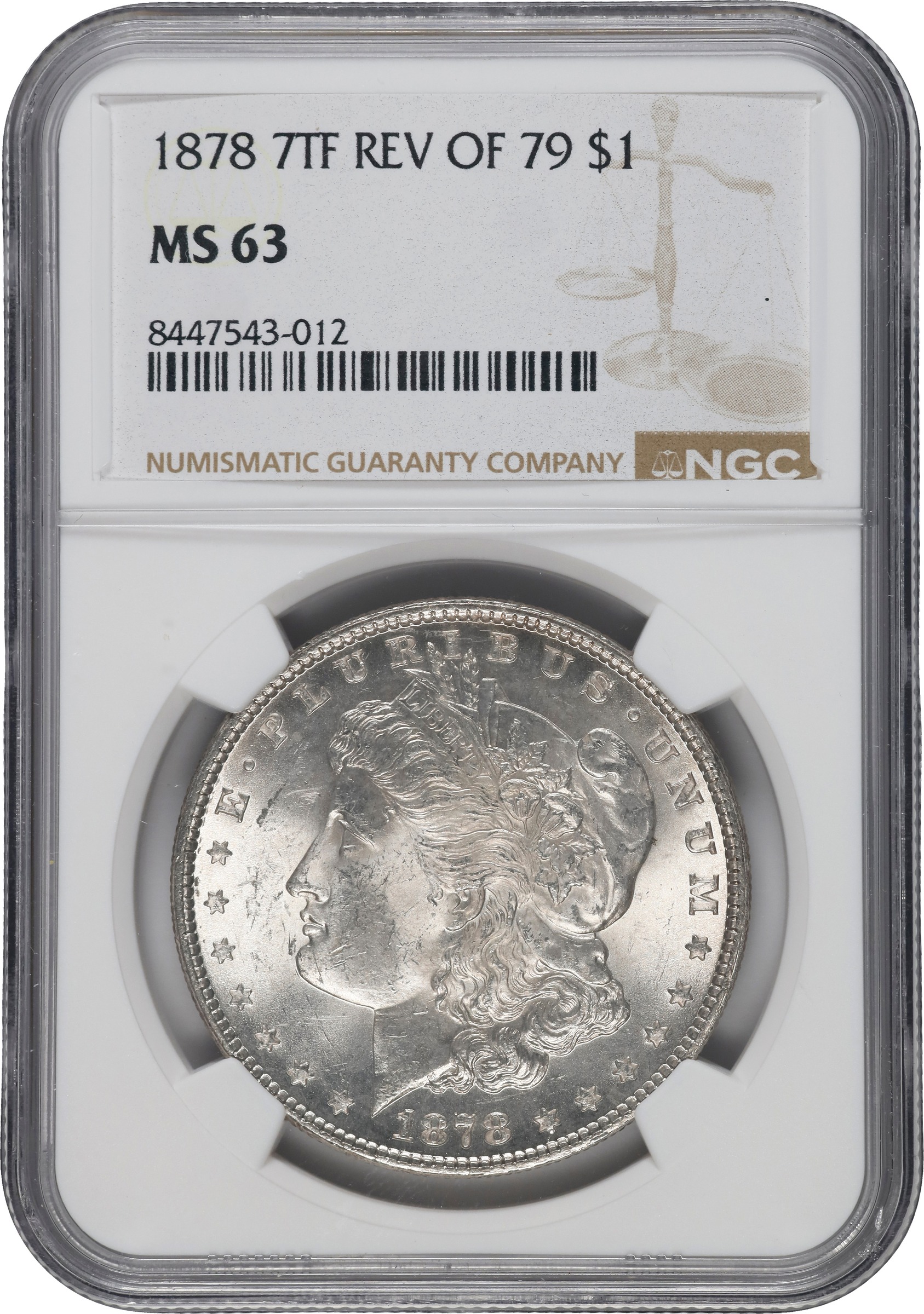 1878 7TF $1  Reverse of 1879 MS63 thumbnail 7