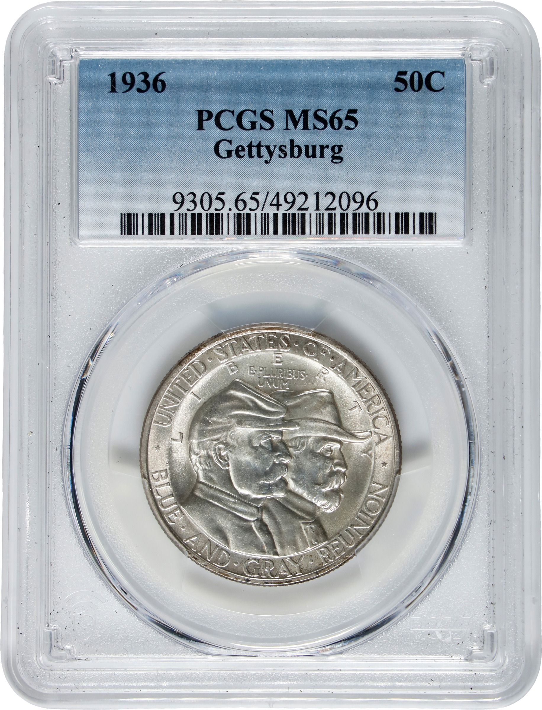 1936 50c Gettysburg MS65 CAC thumbnail 3