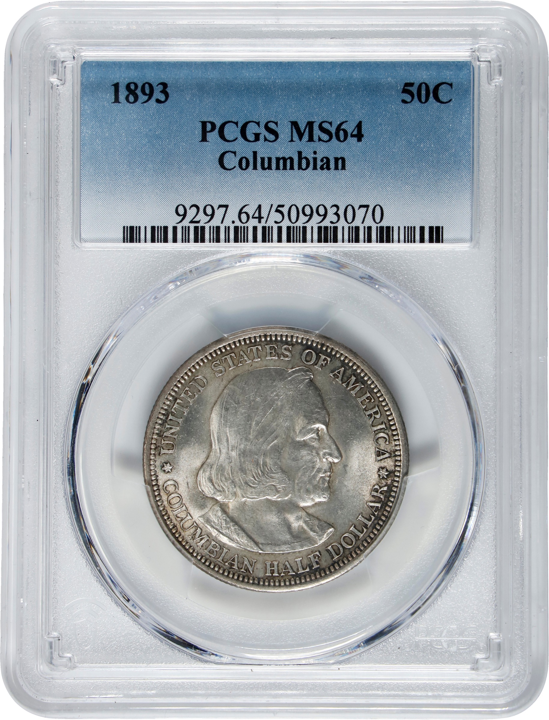 1893 50c Columbian Exposition MS64 CAC thumbnail 3