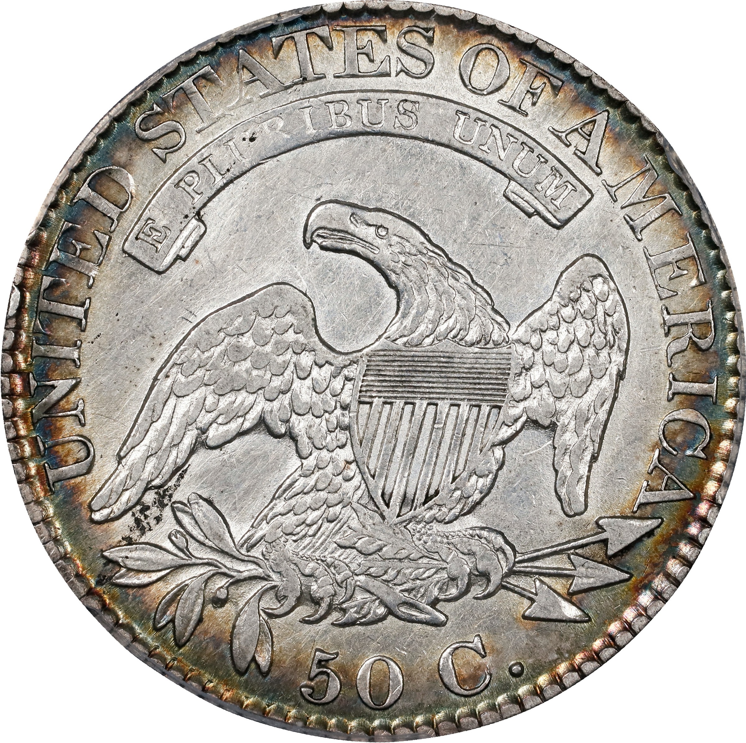 Capped Bust Half Dollar 50c Lettered Edge, 1807-1836 [Type] MS68 CAC thumbnail 20