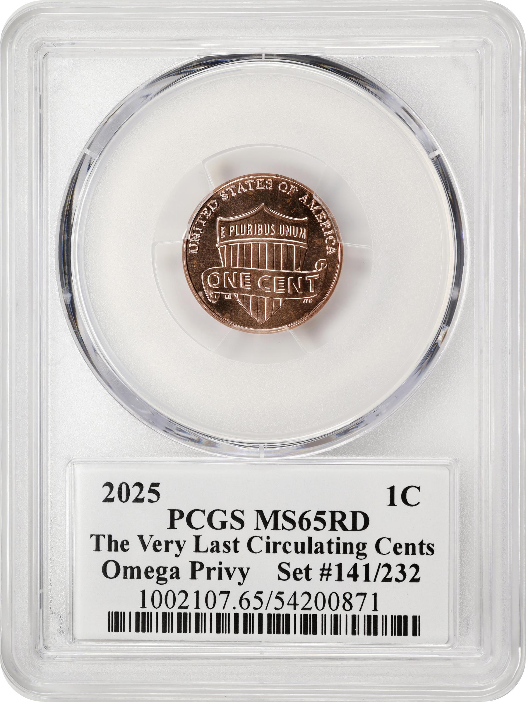 2025 1c 24k Gold, Shield, Omega (Ω) Privy, Burnished MS thumbnail 10