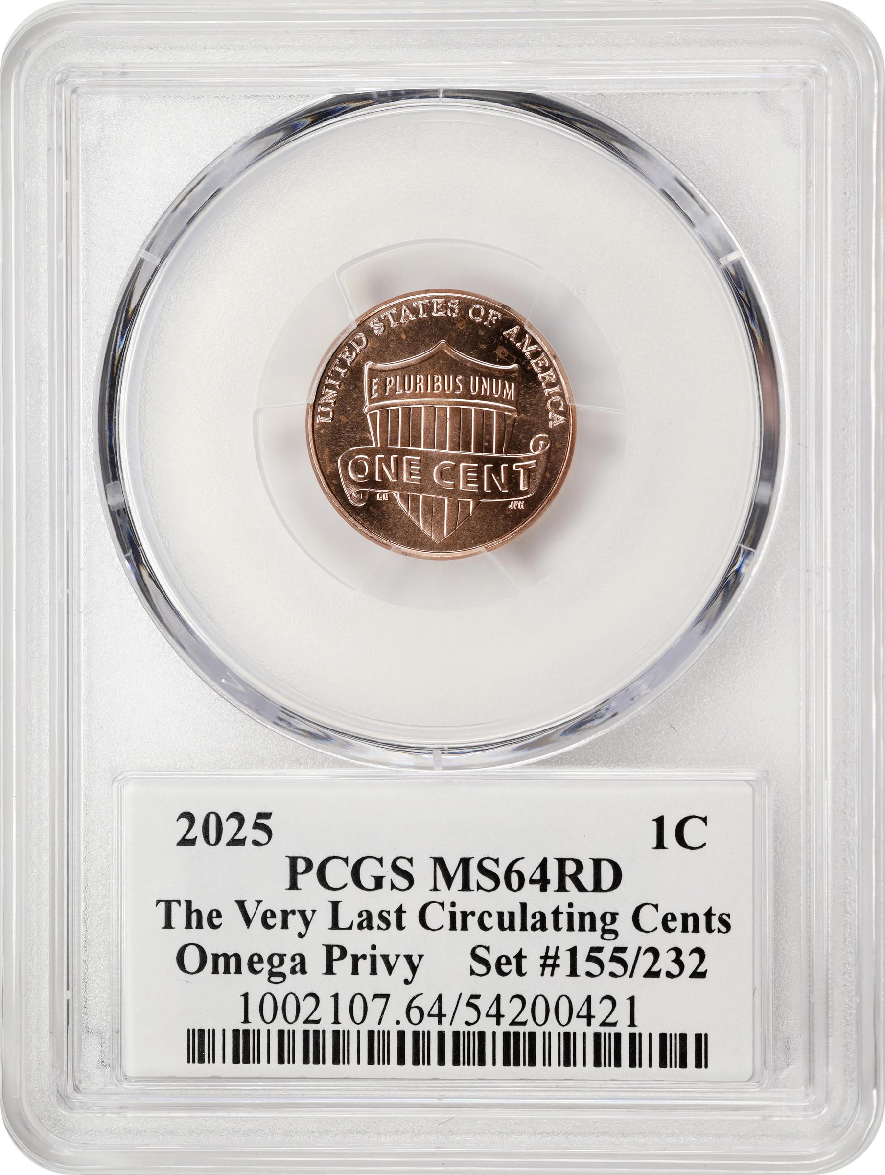 2025 1c 24k Gold, Shield, Omega (Ω) Privy, Burnished MS thumbnail 14