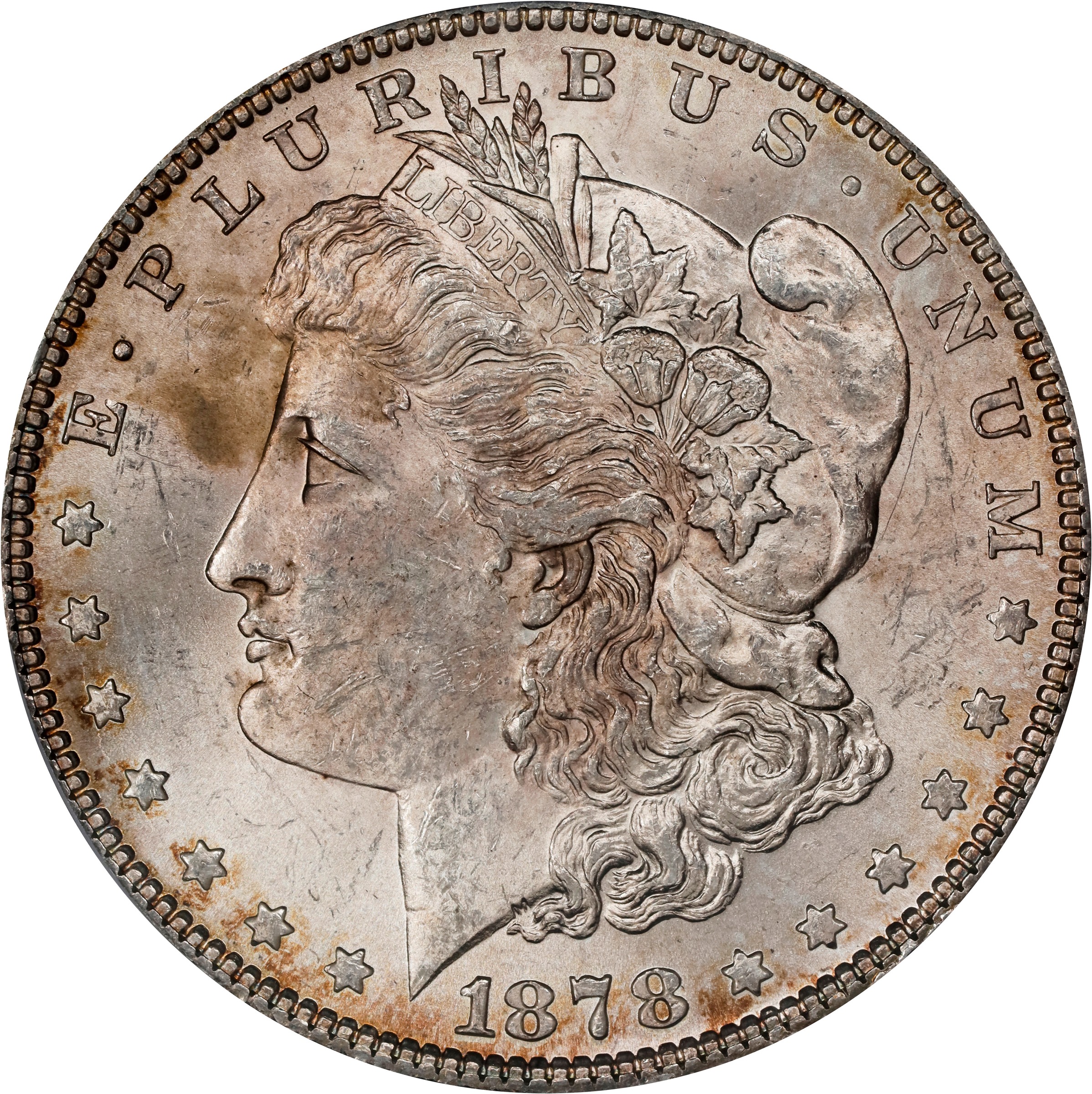 1878 7TF $1  Reverse of 1879, Short Leaf, VAM-203A MS thumbnail 7