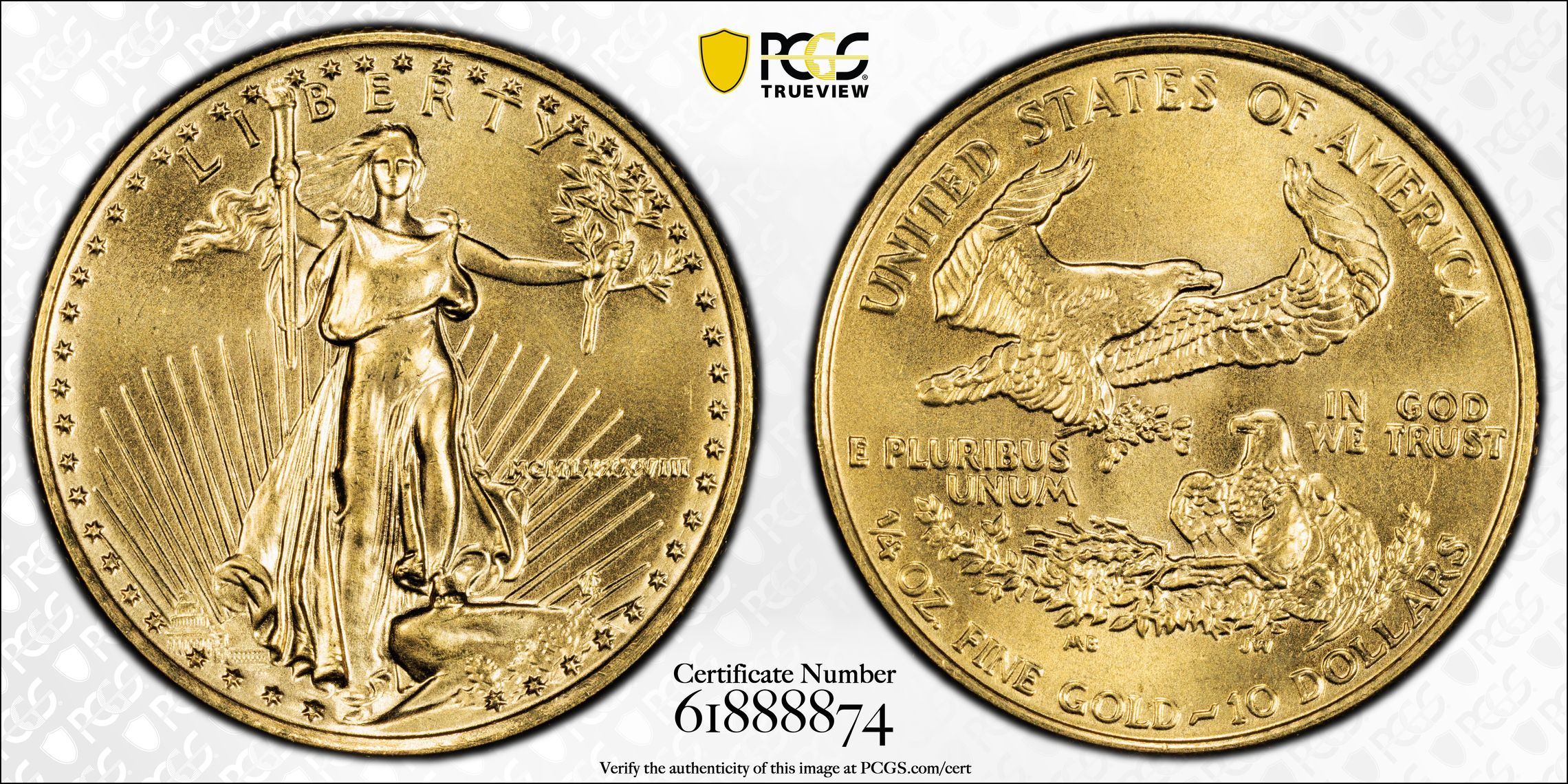 1988 $10  Gold Eagle MS thumbnail 17