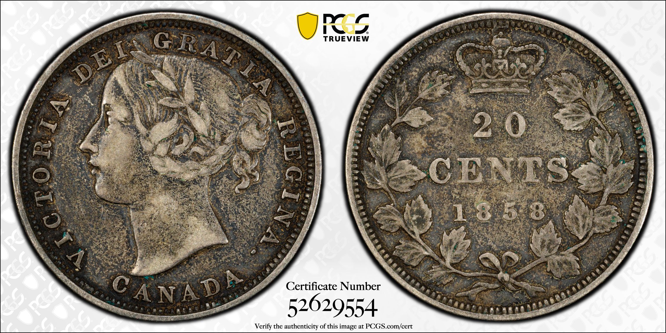 1858 20c Province of Canada, Coin Turn ↑↓ MS thumbnail 10