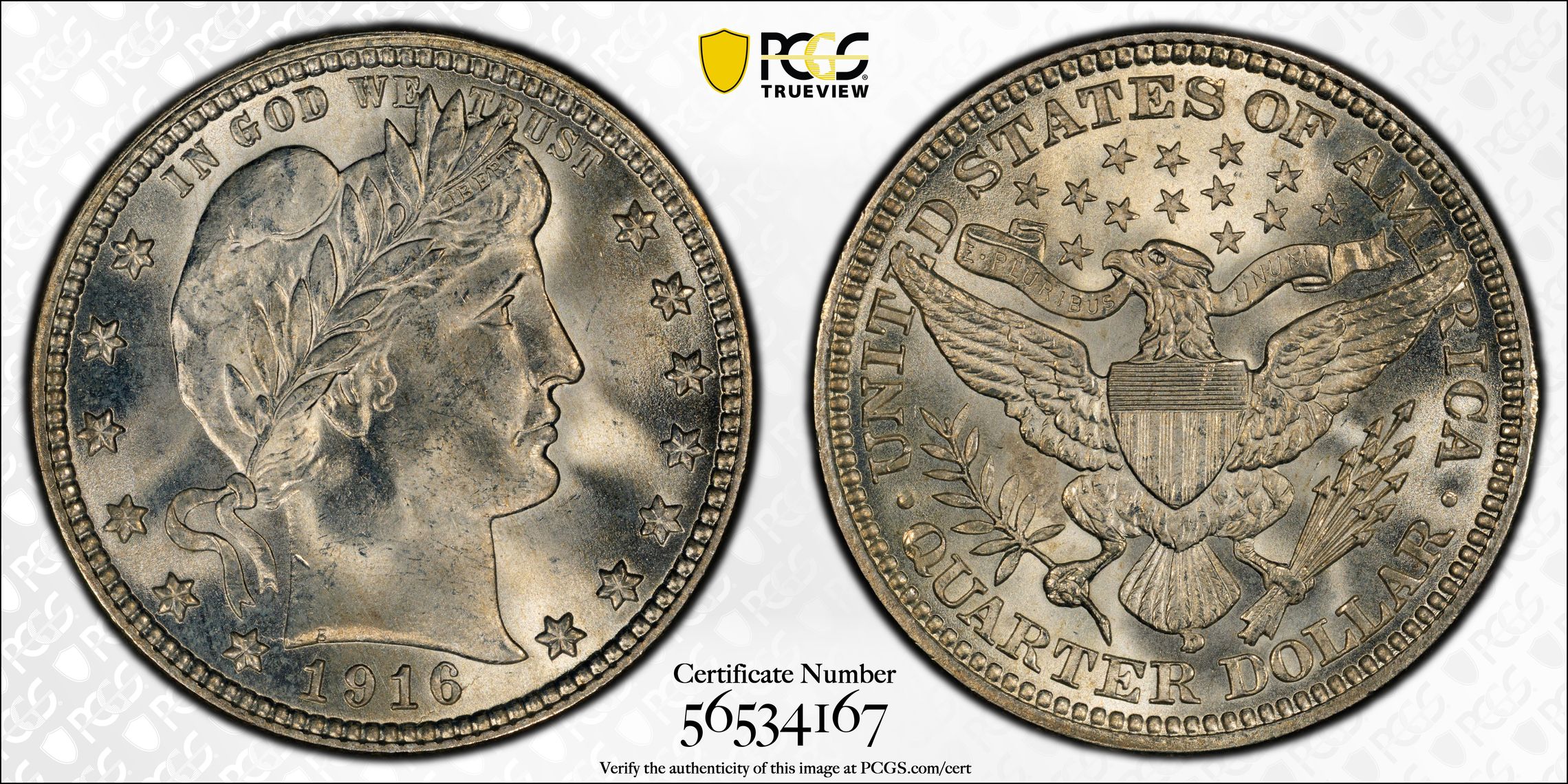 1916-D/D 25c Barber, Large/Small D, FS-501 MS thumbnail 4