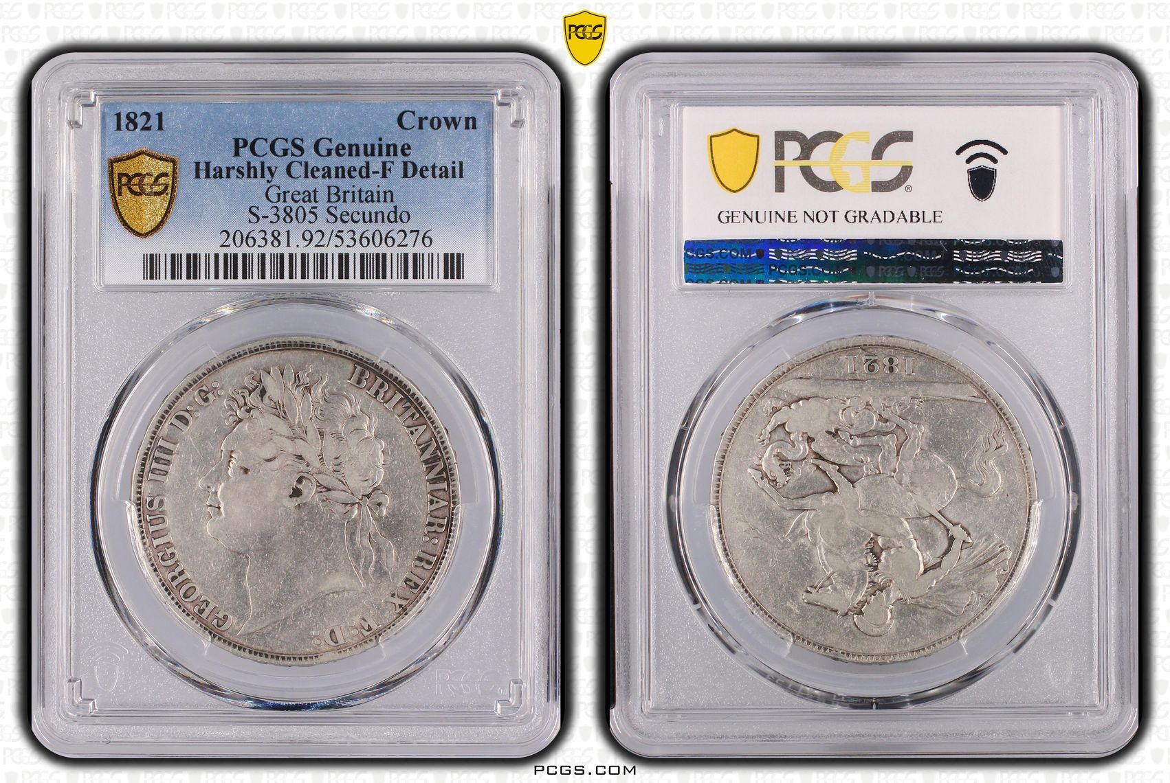 1821 Crown  Secundo              MS thumbnail 12