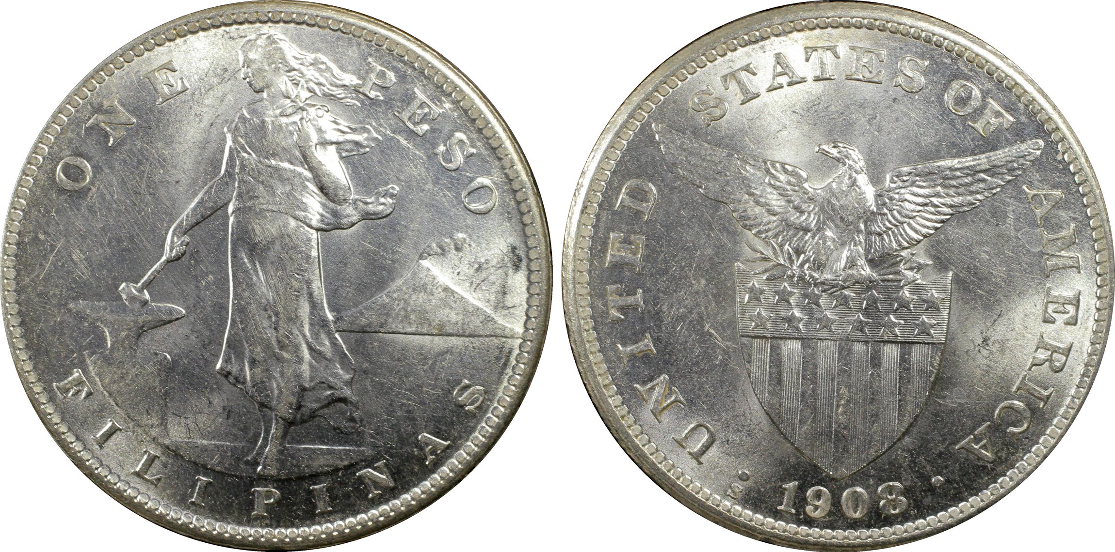 1908-S Peso U.S. Philippines MS thumbnail 13
