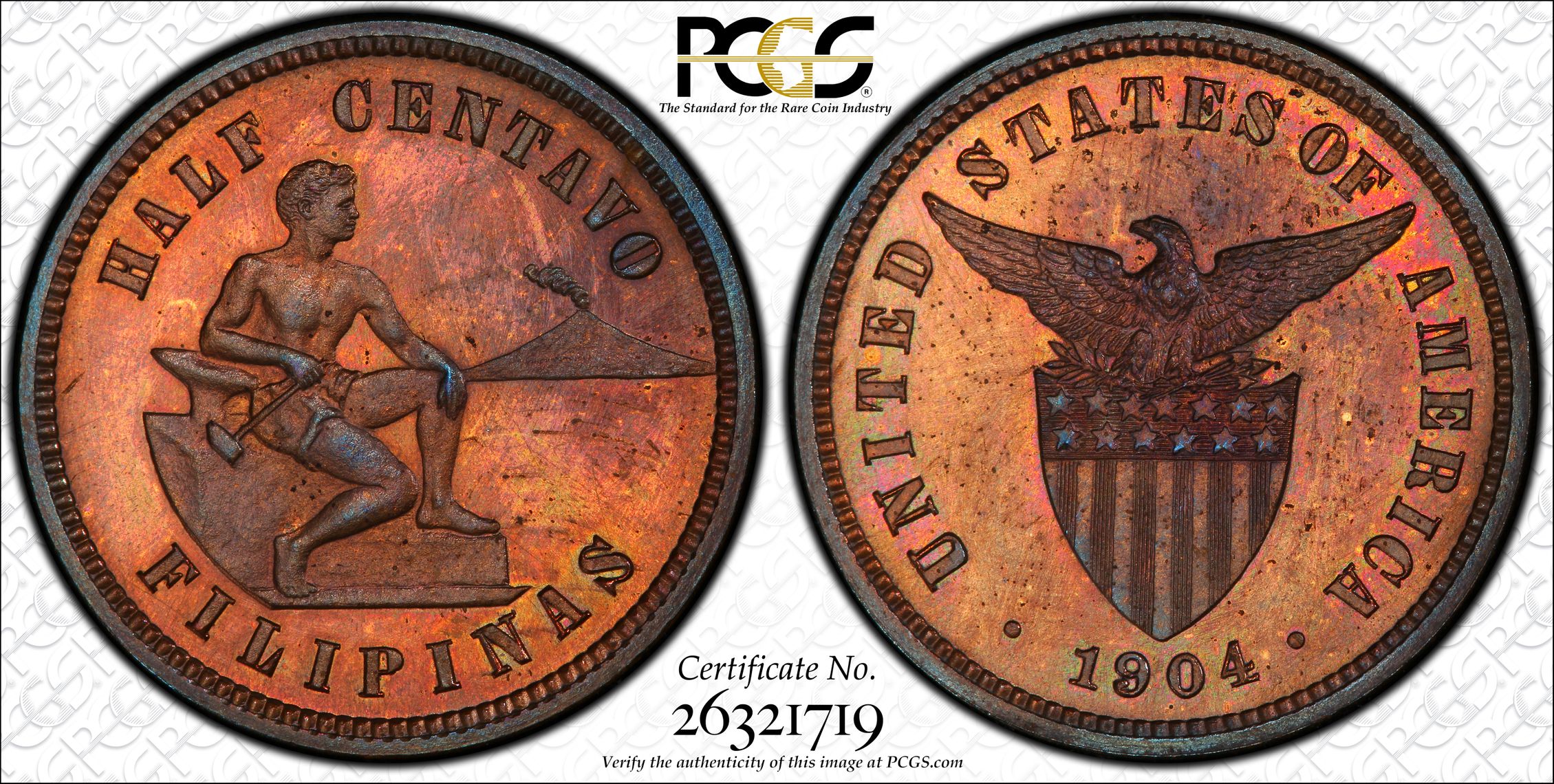 1904 1/2c U.S. Philippines PR RB thumbnail 5