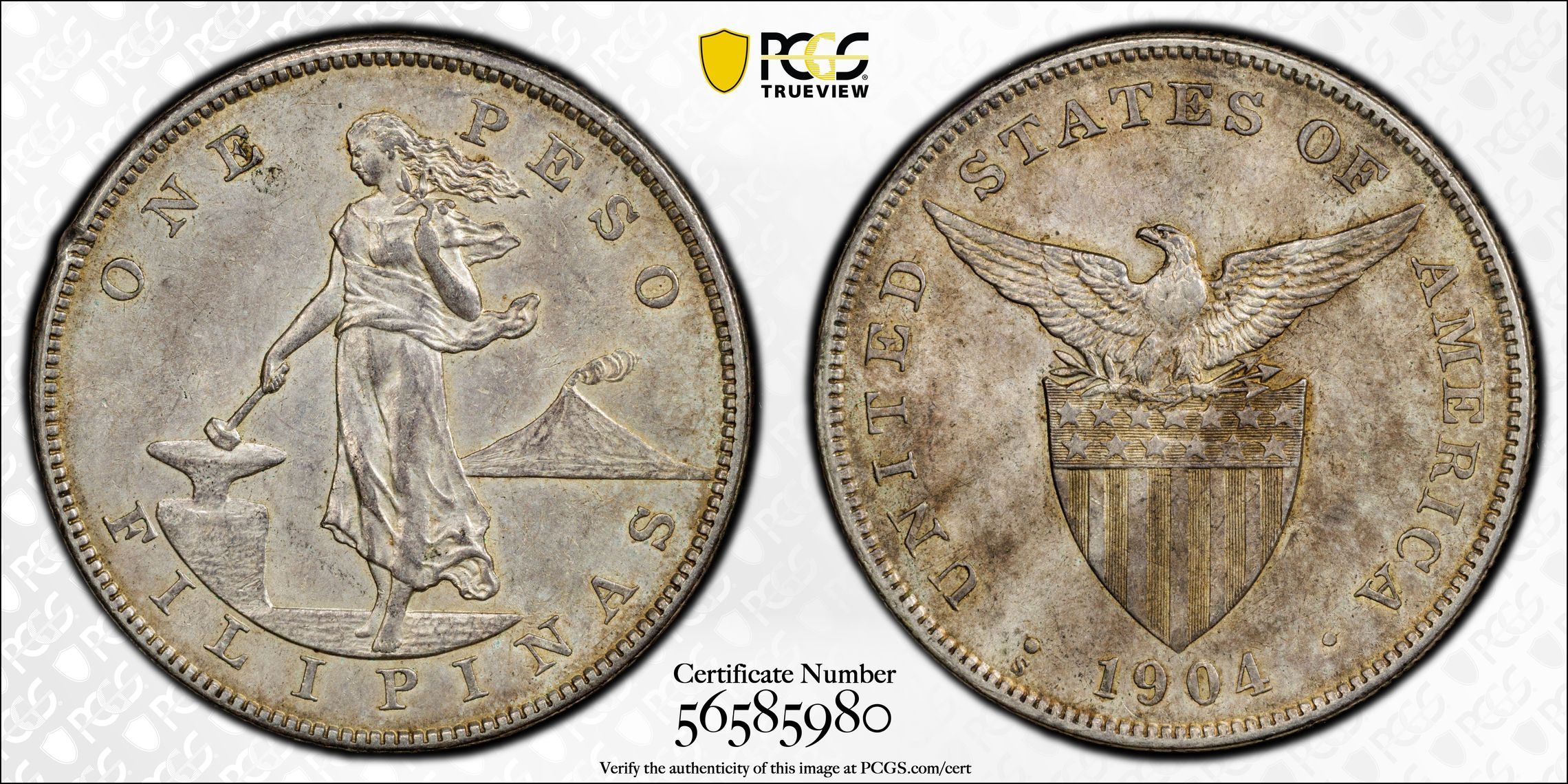1904-S Peso U.S. Philippines MS thumbnail 7