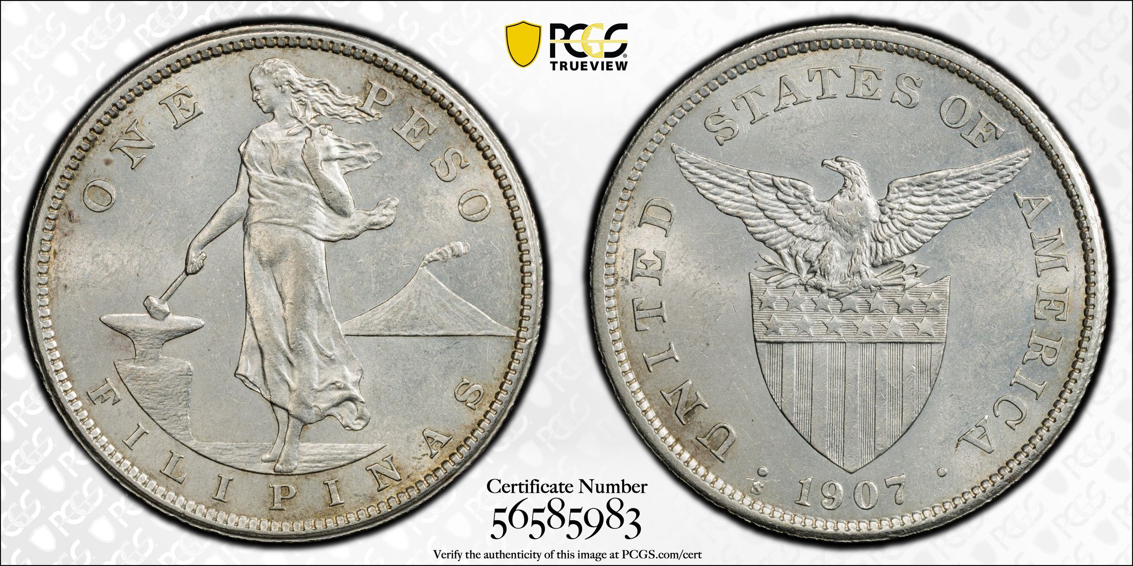 1907-S Peso U.S. Philippines MS thumbnail 11