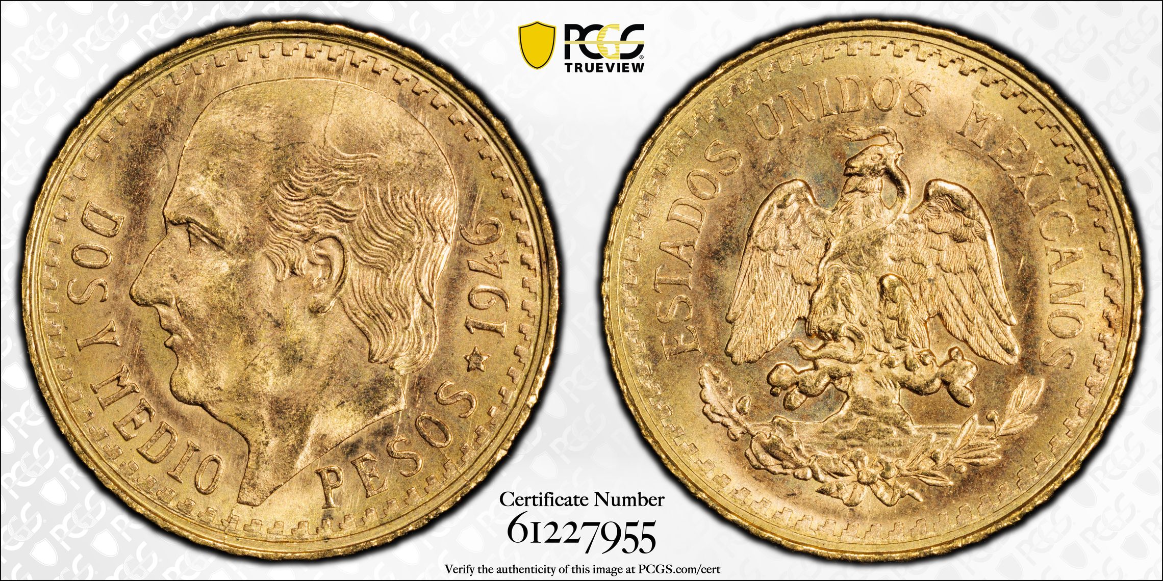 1919-Mo 2 1/2P Type 1, Gold, KM-463 MS (KM-463) thumbnail 6