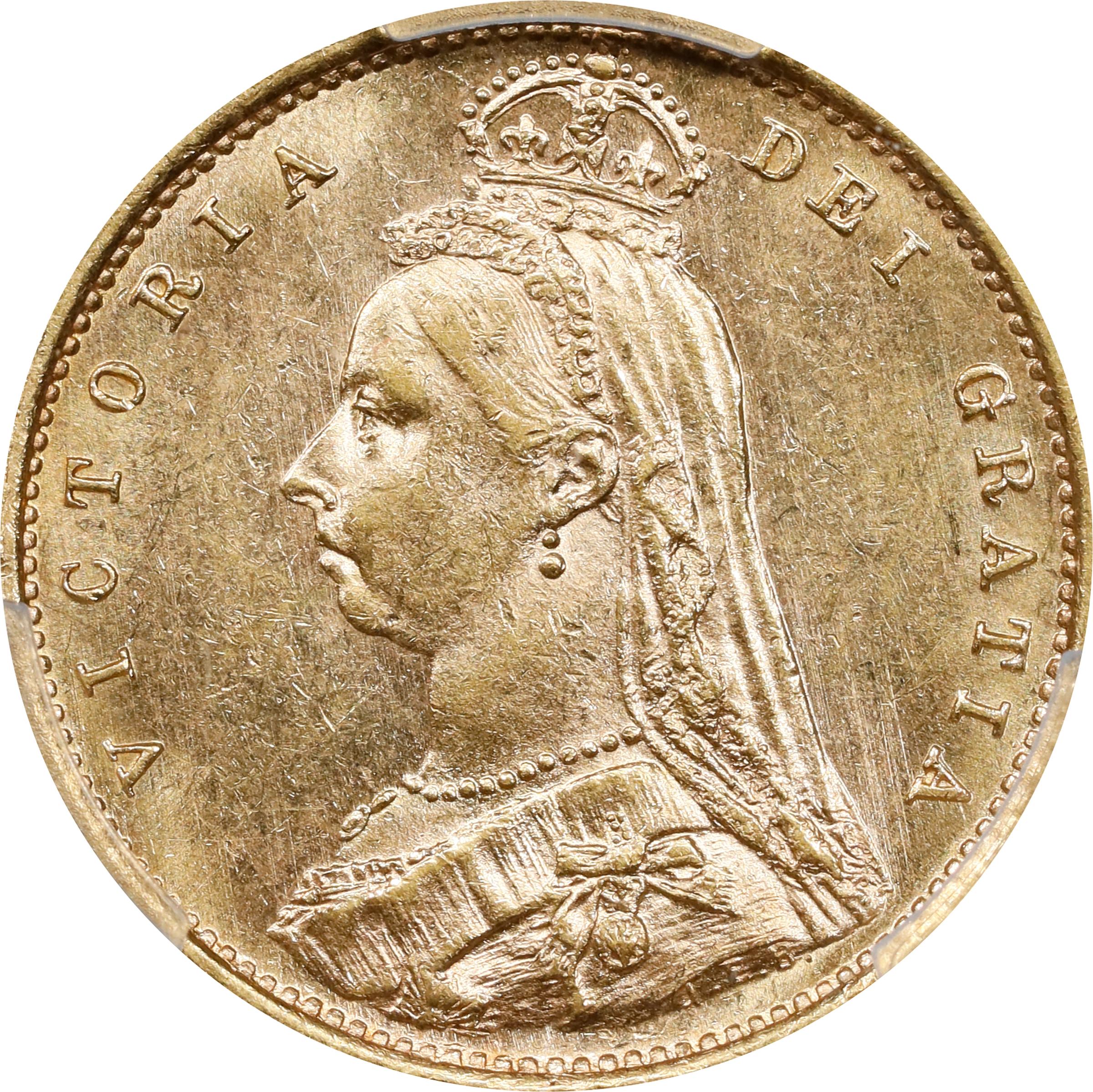 1891 1/2 Sov Low Shield MS